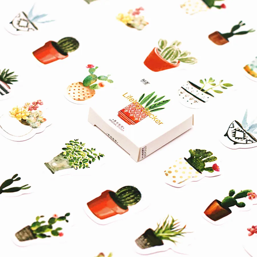 

2019 New Green Summer Plant Stickers Pack Posted It Kawaii Planner Scrapbooking Stickers Escolar Student Supplies