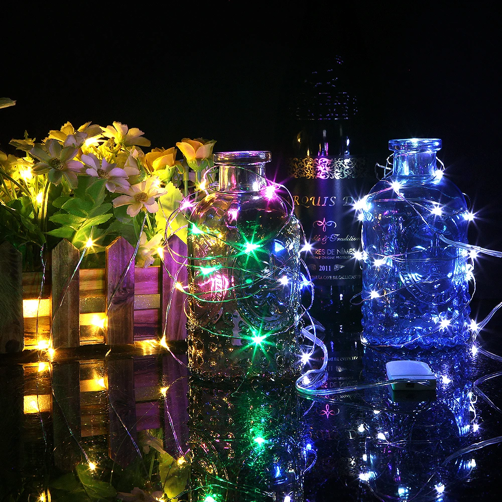 1 м 2 м 3 м медный провод светодиодный гирлянды праздничное освещение сказочная гирлянда праздничное украшение для рождественской елки Свадебная вечеринка