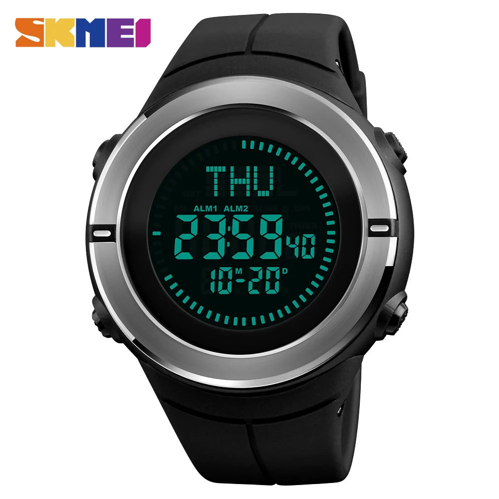 men's digital watch with compass