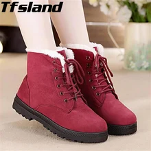 Женские зимние ботинки, замшевые кроссовки, женская зимняя прогулочная обувь, женские Теплые ботильоны с мехом и плюшевой стелькой, женская обувь на шнуровке