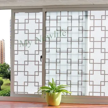 

Brown Lattice Frosted Opaque balcony Window Film sticker Waterproof self-adhesive Privacy Glass Sticker for Home Decor 60*500cm