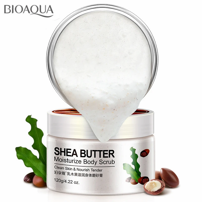 Shea Butter Fruit Cucumber Almond Exfoliating Gel Body Scrub Cream Skin