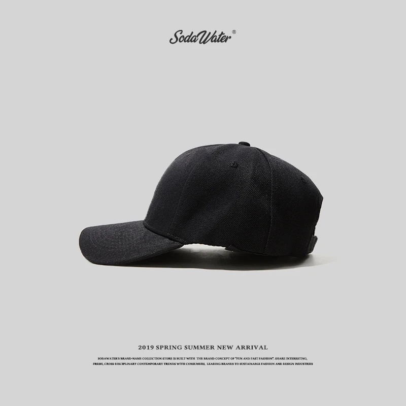 Сода воды Новое поступление бейсболки женские мужские Snapback шляпа хип-хоп Регулируемый головной убор мужская летняя шапка 011CI2016 - Цвет: black