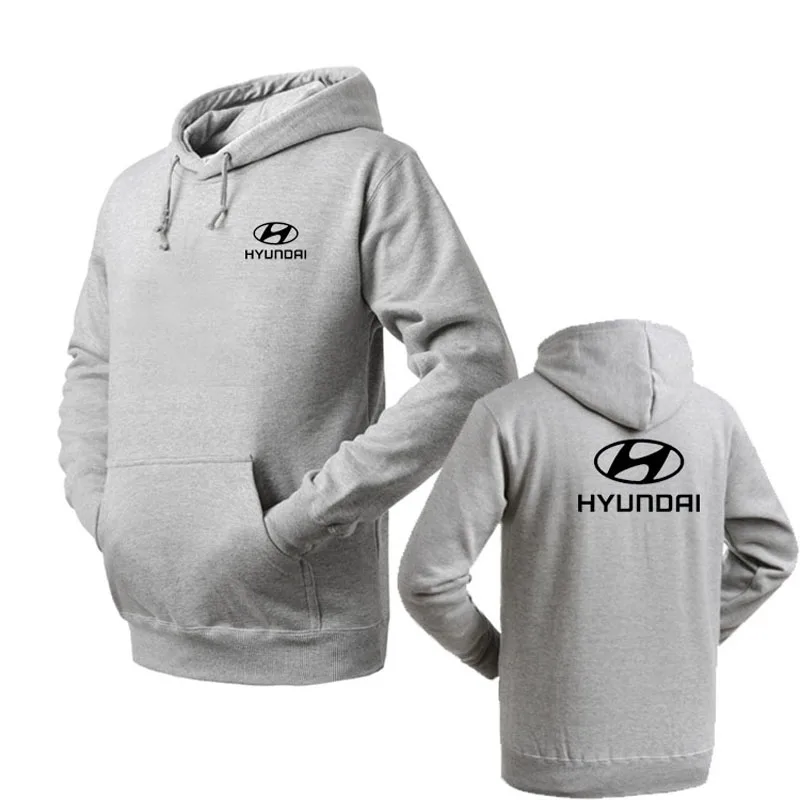 Модный пуловер с капюшоном для мужчин Hyundai логотипом худи хлопковые топы
