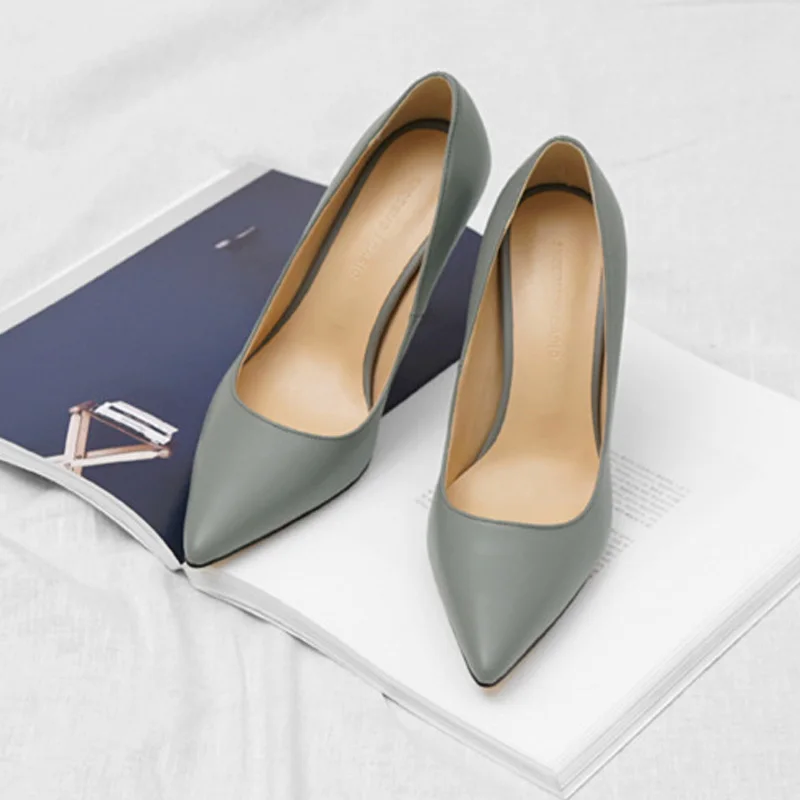 Women High Heels Shoes Brand Pointed Toe Woman Pumps Office Ladies Working Shoes Dress Spring Summber Plus Size Female Pumps DE