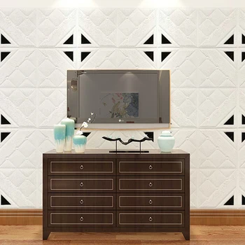 

5pcs Nordic DIY Self-Adhesive Wall Sticker 3D Background Wall Removable Wallpaper Stickers Bedroom House Decoration 30*30cm