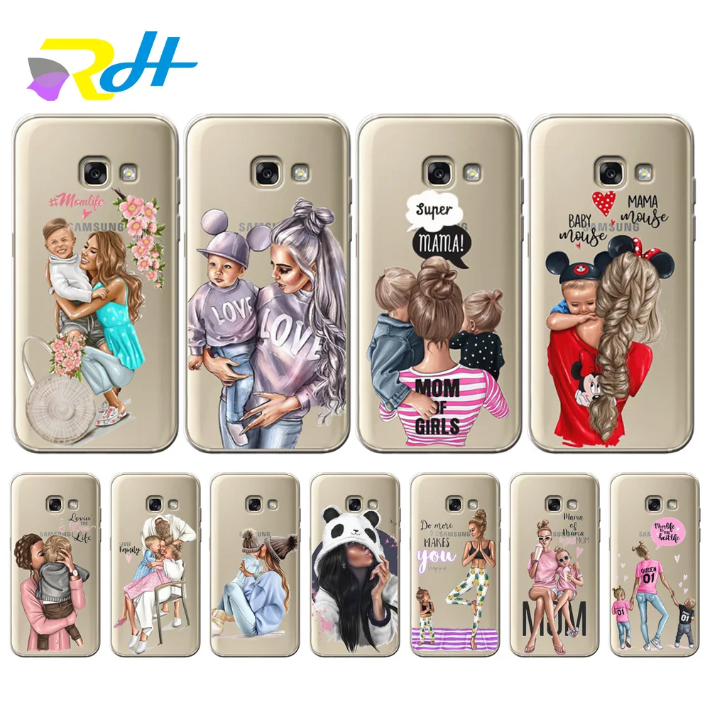 Мягкий чехол из ТПУ для Samsung Galaxy A7 2018 Coque Etui Baby Mom Girl A10 20 30 40 50 70 A6 A8 Plus