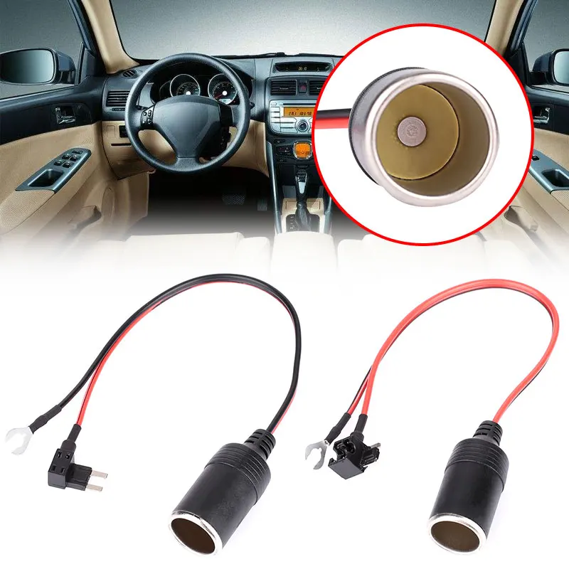 

DC 12V Universal Power Connection Fuse Positioning Cigarette Lighter Seat Auto Parts Adapter Plug Socket