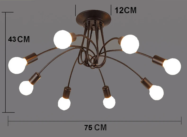 Винтажные потолочные светильники, потолочное освещение, черные креативные потолочные светильники, Светильники для гостиной, Lustre