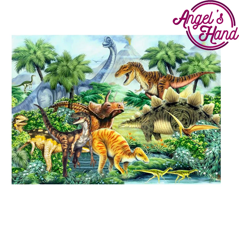 DIY 5D Diamond Painting Cross stitch picture Craft diamond Embroidery Dinosaur stickers rhinestone painting paste Home Decor | Дом и сад