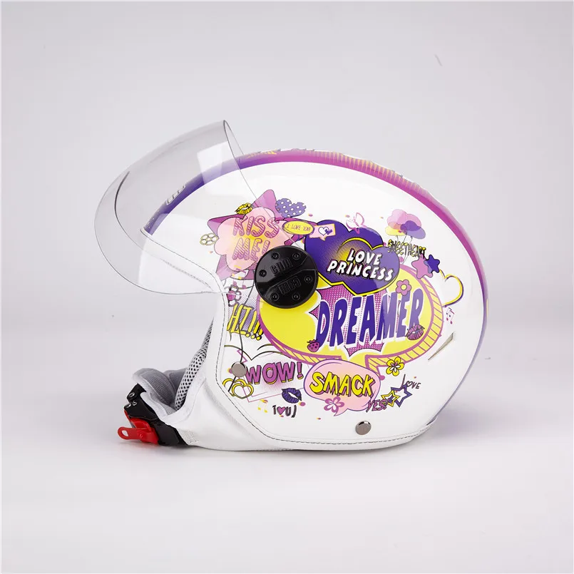 

ROCK BIKER Hot sell Candy Color Vespa Helmet Motorcycle cascos para moto ECE Approval half fface Motocross helmet for Children