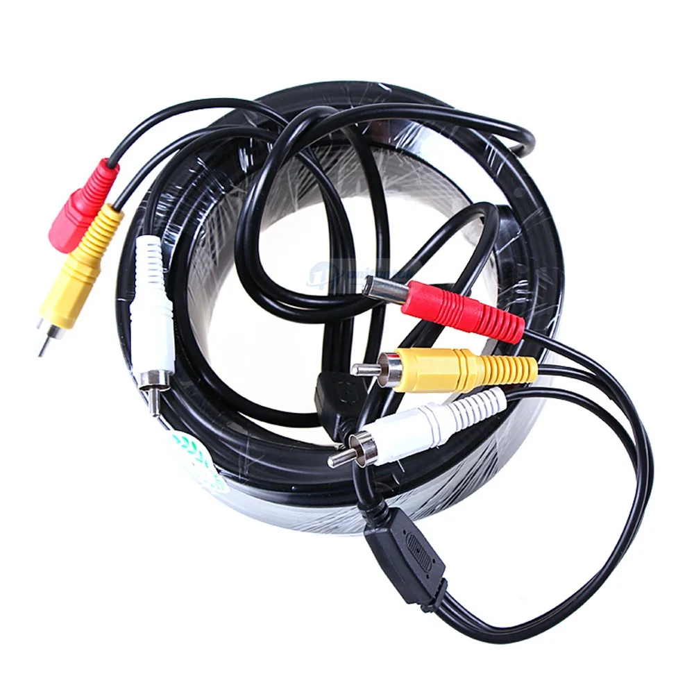 5 м/10 м/15 м/20 м кабель видеонаблюдения RCA CCTV камера Видео Аудио AV кабель питания для камеры наблюдения DVR система
