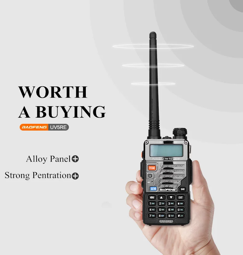 Baofeng UV-5RE плюс батарея 5 Вт рация Двухдиапазонная Uhf Vhf 136-174 МГц& UHF 400-520 МГц UV-5RE двухсторонняя радио Baofeng UV-5R