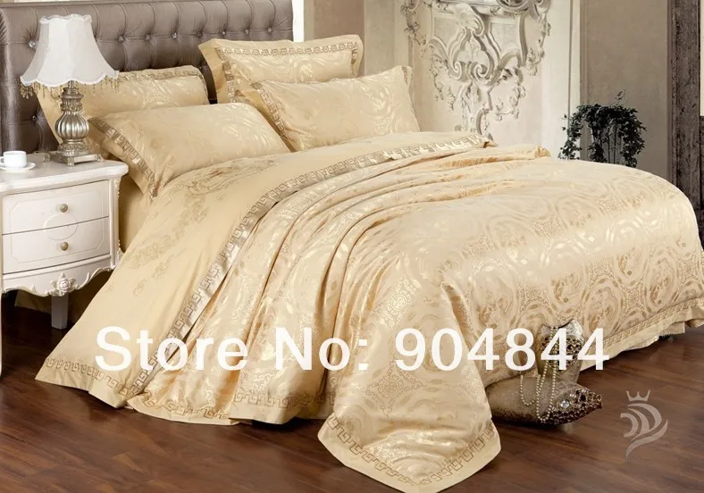 Gold Noble Silk King Size Bedding Set New Arrival Comforter Bedding