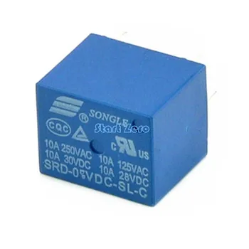 

5Pcs Mini Module Power relay SRD-5VDC-SL-C DC5V SPDT 5 Pins Plastic Coil Power Relay Blue