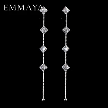 

EMMAYA Silver Color Crystal Wedding Long Earrings Chandelier Earrings for Women Brides Bridesmaid Christmas