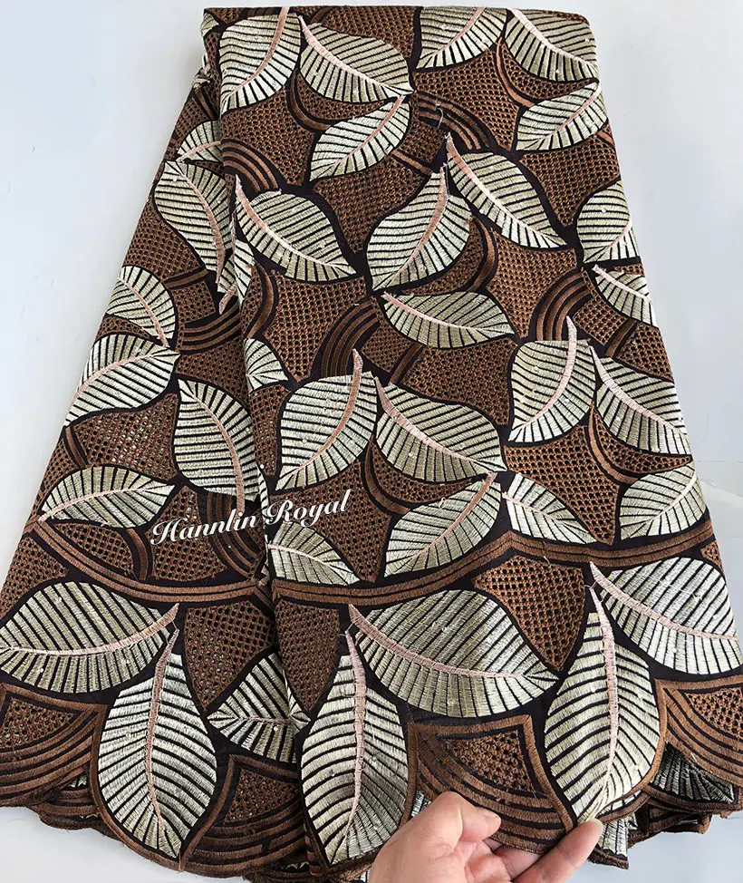 

5 yards pure orange very soft genuine Swiss Lace High quality African embroidery voile lace fabric with small eyelet holes