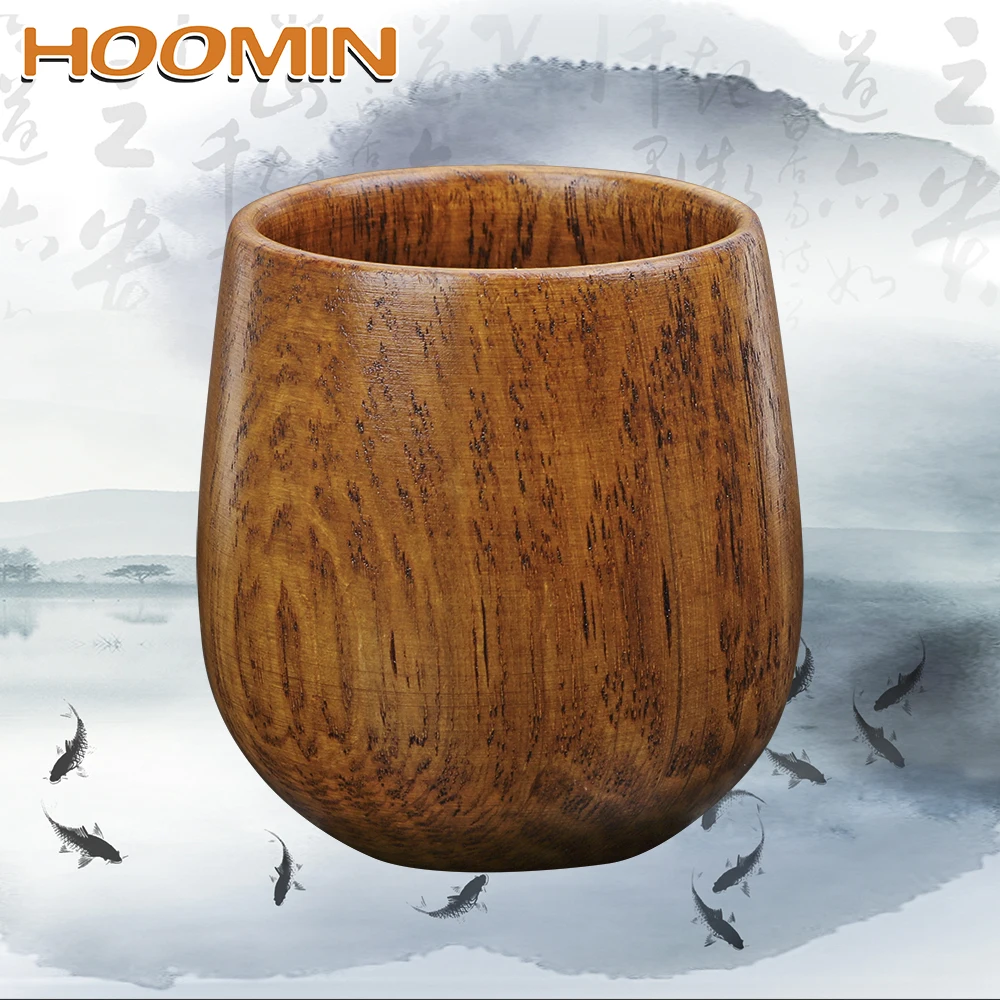 

HOOMIN Water Coffee Cup Natural Jujube Wood Teaware Primitive Handmade Drinking Cup Drinkware