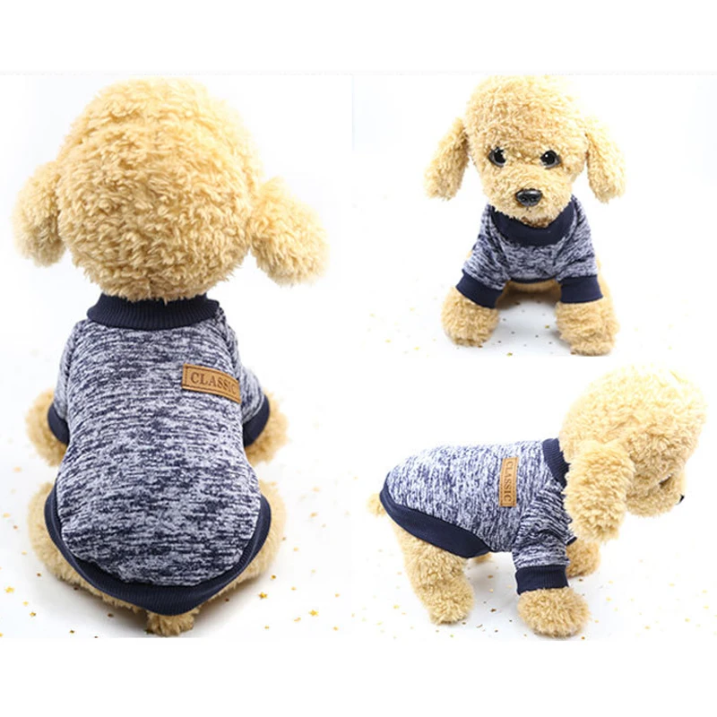 

Solid Color Warm Dog Clothes Winter Soft Cotton Sweater Clothing Puppy Coats for Small Dogs Chihuahua Christmas Pet Costume