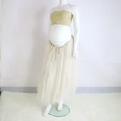 Распродажа образцов! Мягкие юбка-пачка из марли для беременных мама регулируемый ремень на юбке материнства платье для фотографирования