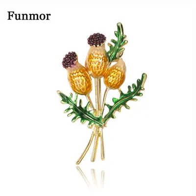 

Funmor Bouquet Enamel Brooch Flower Pins Alloy For Women Men Wedding Party Holiday Corsage Collar Hat Accessories Bijoux Present