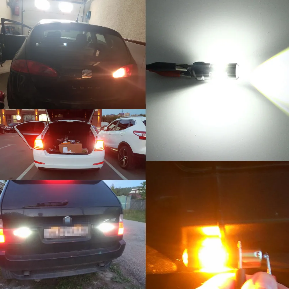 2 шт. Автомобильные светодиодные лампы 1156 LED BA15S P21W BAU15S PY21W BAY15D 1157 P21/5W R5W 21 SMD 3030 12 24