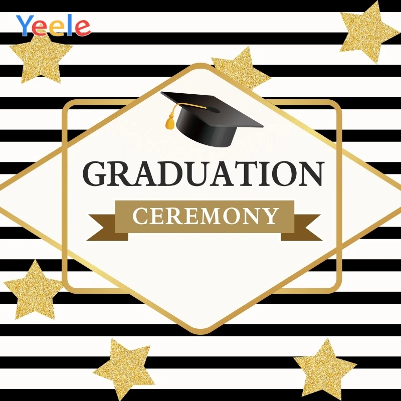

Yeele Graduation Ceremony Stripes Star Bachelo Hat Photography Backdrops Personalized Photographic Backgrounds For Photo Studio