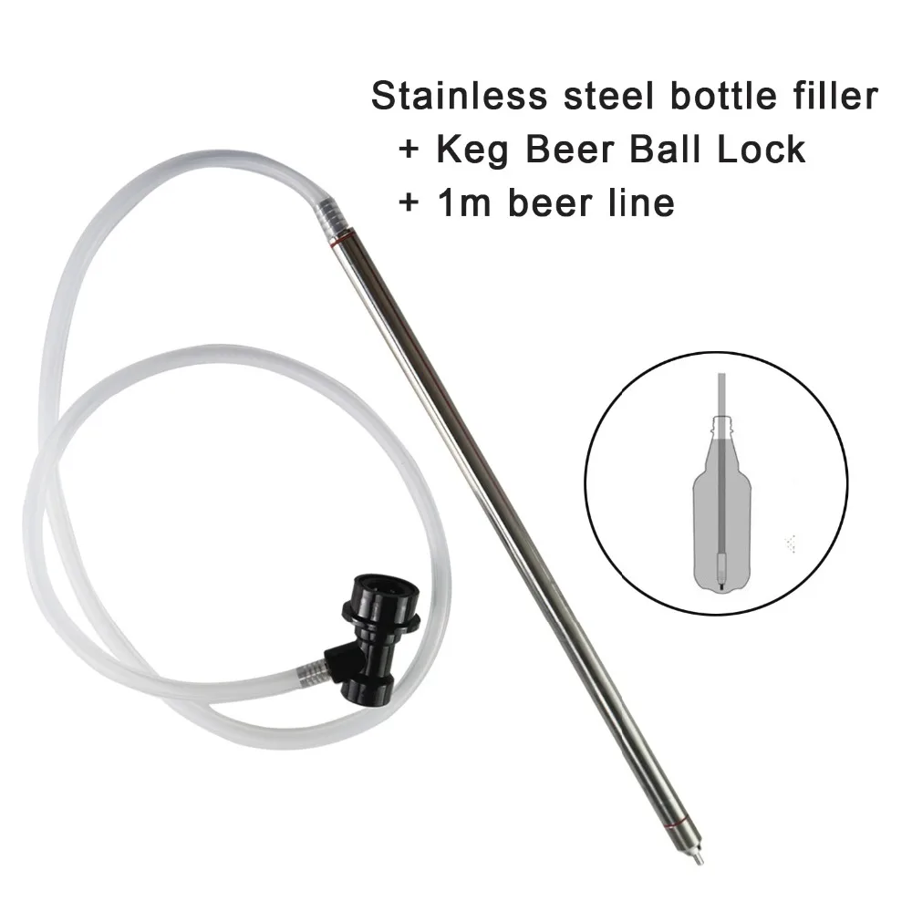 

13.7" length Spring Loaded Beer Bottle Filler Home Brewing Wine Beer Bottling with Ball Lock Disconnect and 1m beer hose