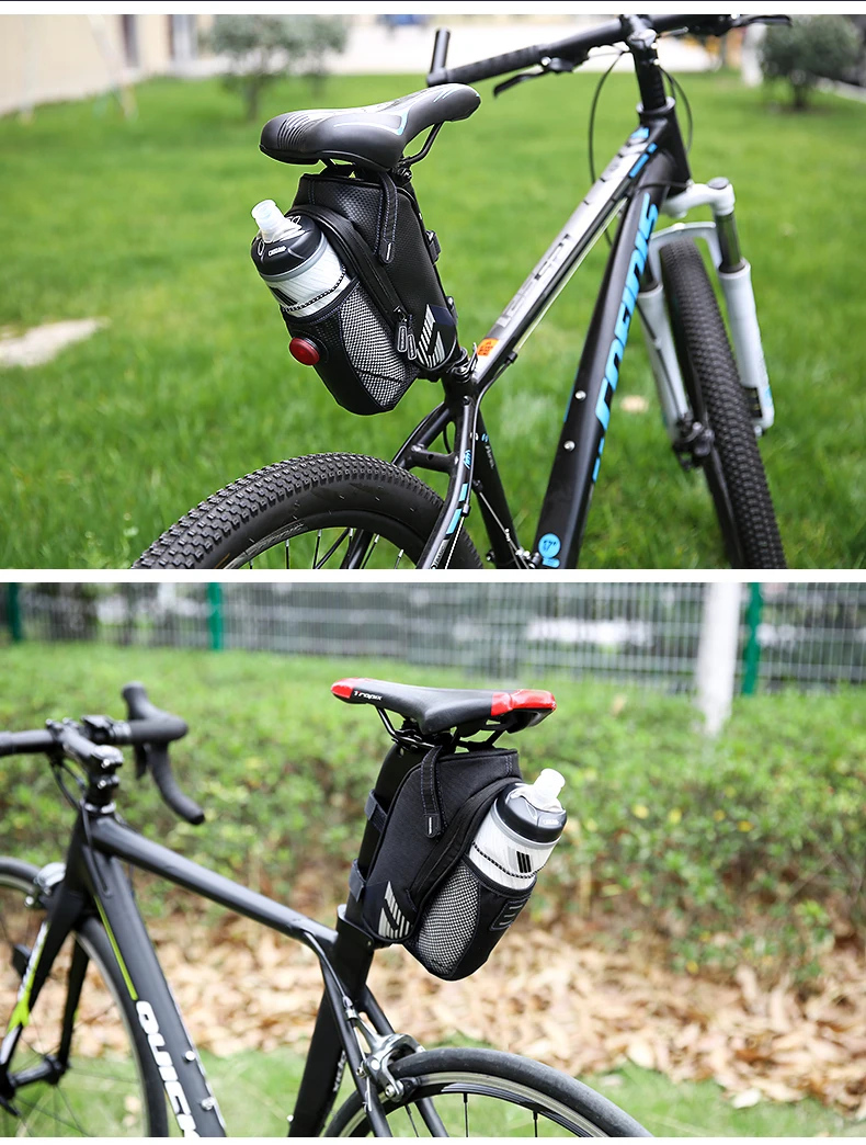 Excellent ROSWHEEL Bicycle Bags Rainproof Saddle Bag Outdoor Mountain Bike Back Seat Tail Pouch Maintenance Tool Bags  water bottle Bag 12