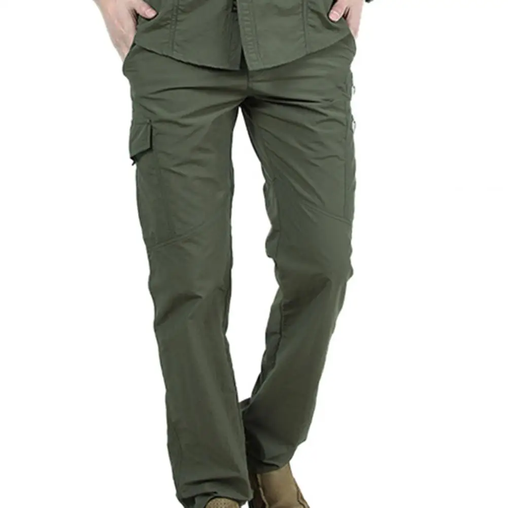 

Men Outdoor Hiking Climbing Multi-pockets Solid Color Quick Dry Tactical Pants