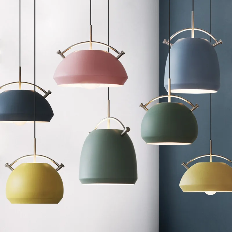 

Modern LED Pendant Lights Metal Restaurant Abajur Suspension Luminaire Colorful hanging lamps Hanglamp AC85-260V D97