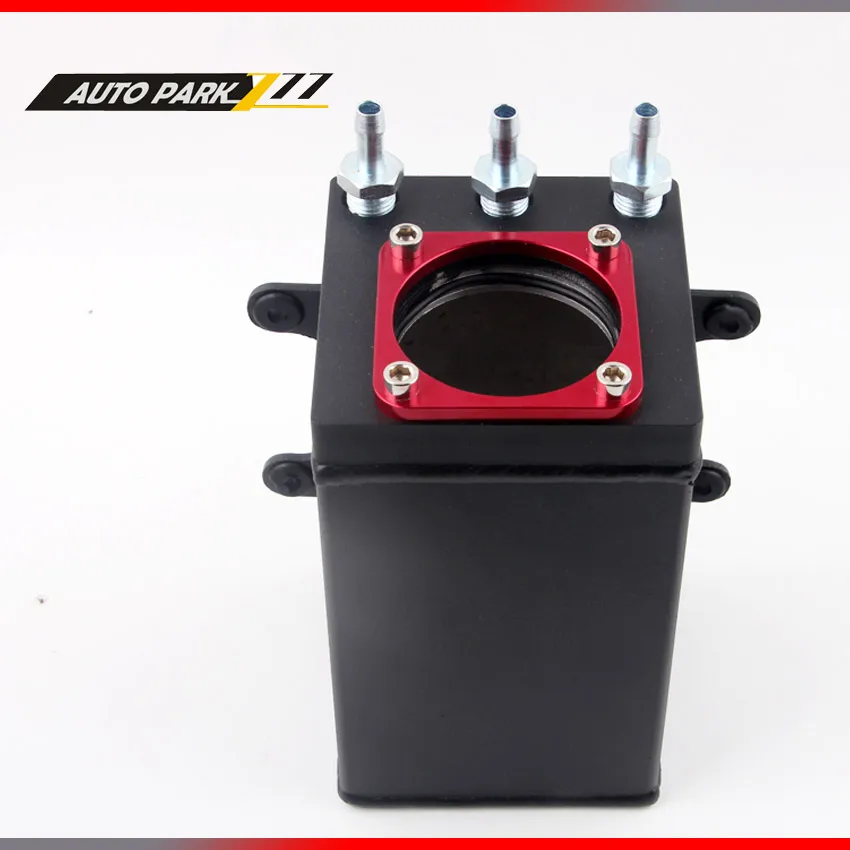 2L Racing Car Fuel Surge Tank With AN6 Fitting For 044 External Fuel Pump Black