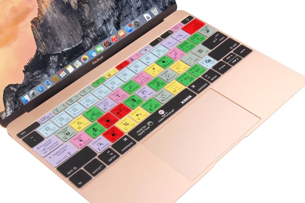 XSKN для Mac OS X ярлык дизайн горячие клавиши функциональный силиконовый чехол для клавиатуры для Macbook 12 дюймов retina US/EU макет