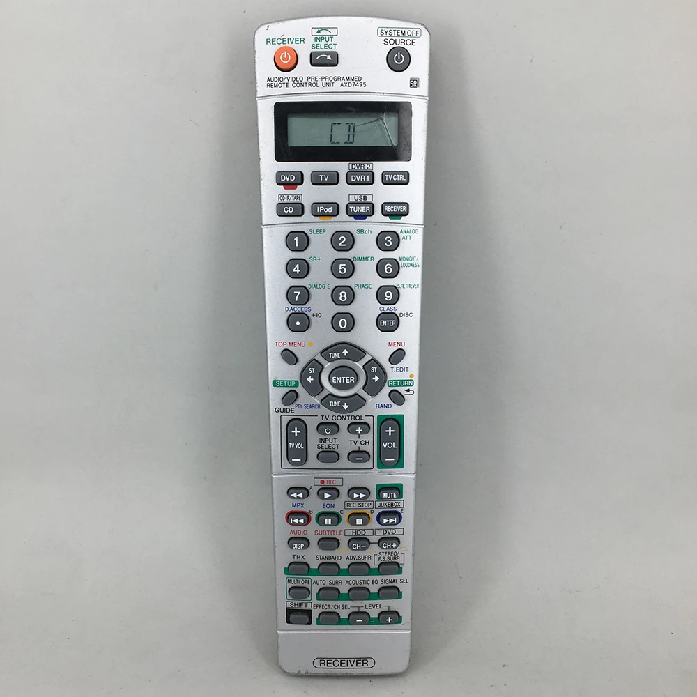 

Used Genuine Original Remote Control AXD7495 For Pioneer AUDIO/VIDEO PRE-PROGRAMMED Receiver Controle Remoto Controller