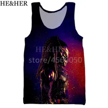 Фильм Хищник 3D Печатный Топ на бретелях для мужчин модный крутой летний топ на бретелях для работы Мужские Женские топы топ на бретелях