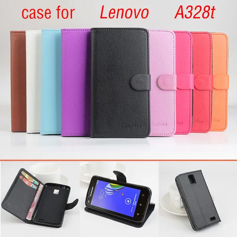 Кожаный чехол с зернистой текстурой личи для lenovo A328t Роскошный телефона s