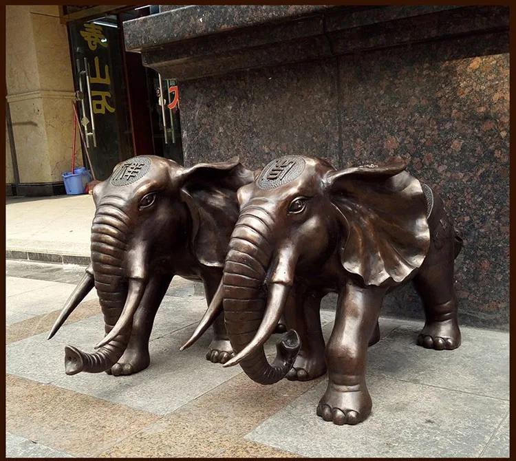 Auspicious lucky elephant elephant bronze copper copper elephant 55 high 80 long home ornaments