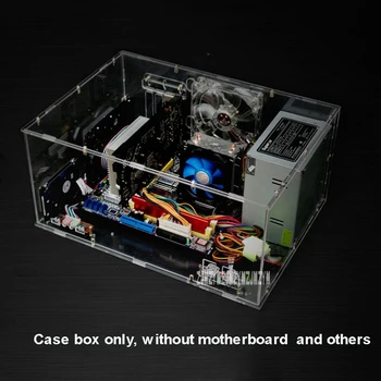 

Full Transparent DIY Personalized Acrylic Computer Chassis Case Box Desktop PC Computer Case for ATX Mainboard Motherboard