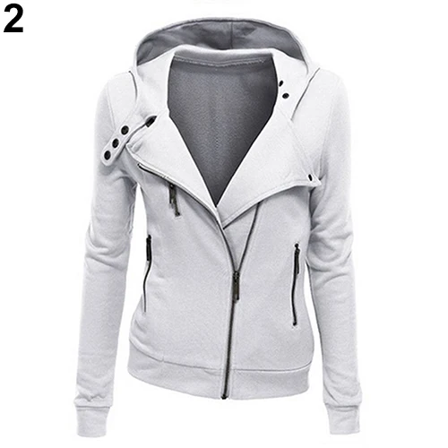 

Women's Thick Hooded Jacket Long Sleeve Hoodie Sweatshirt Zip Outerwear