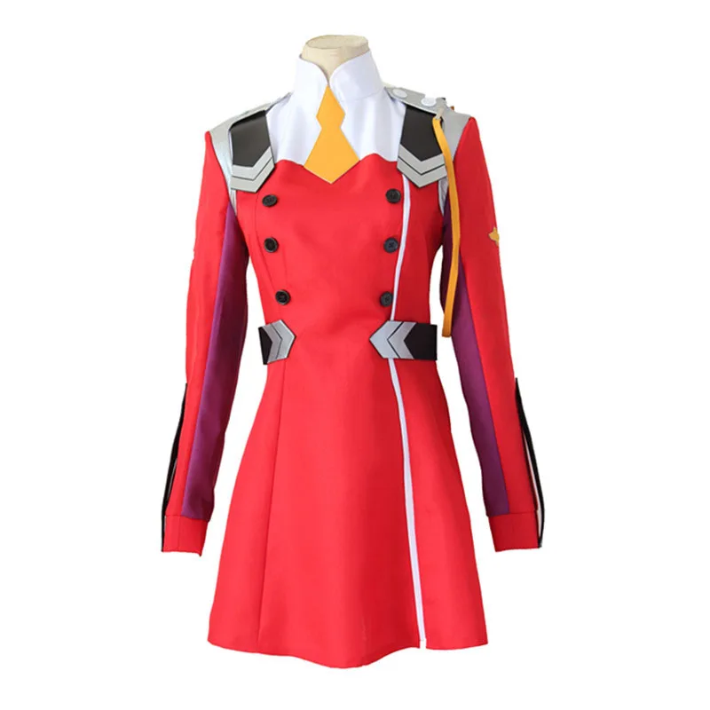 Аниме DARLING in the FRANXX Code002 косплей костюм юбка униформа розовый парик Дьявол Рог