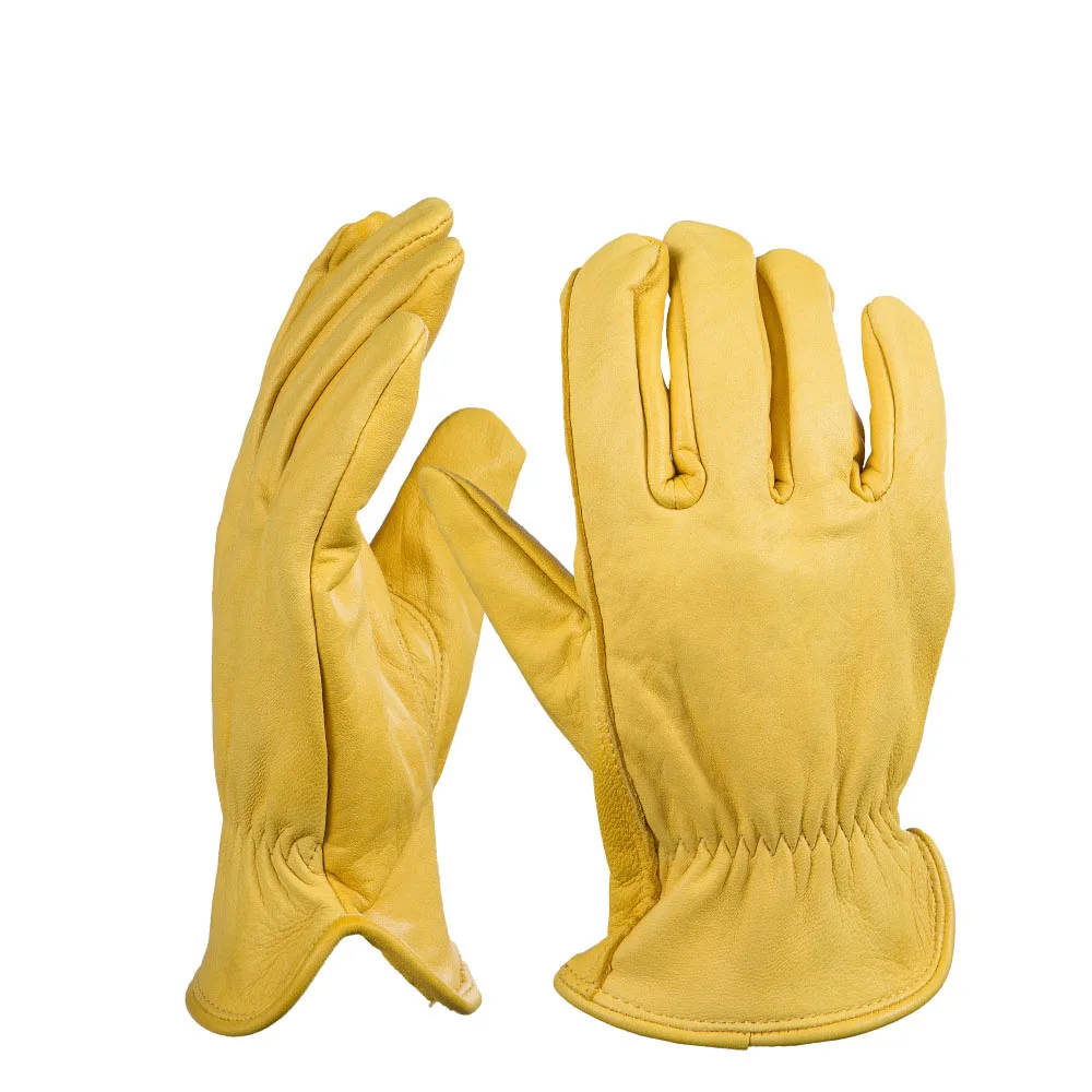 Sheepskin Driver Gloves Protective Labor Insurance Handling Full Leather Gardening Gloves 