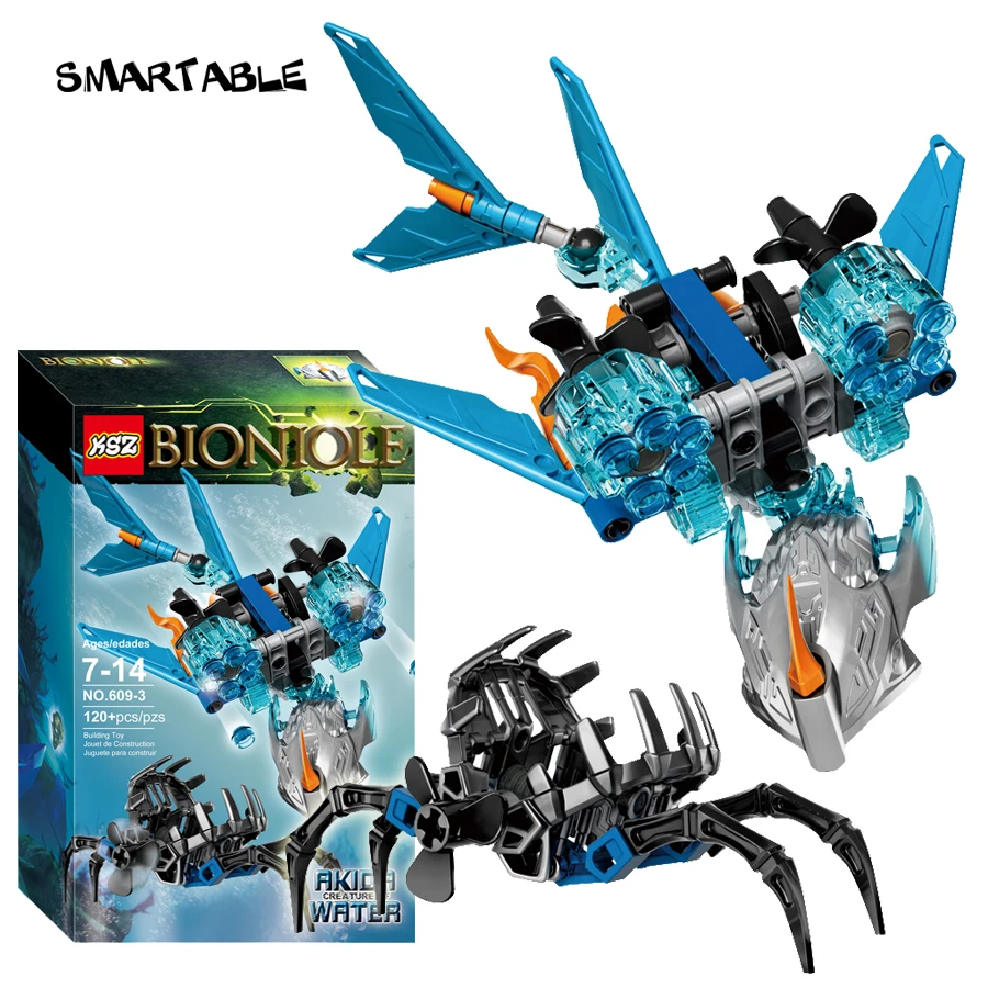 

Smartable BIONICLE 120pcs Akida Creature of Water Figures 609-3 Building Block Toys For Boys Compatible legoing 71302 BIONICLE