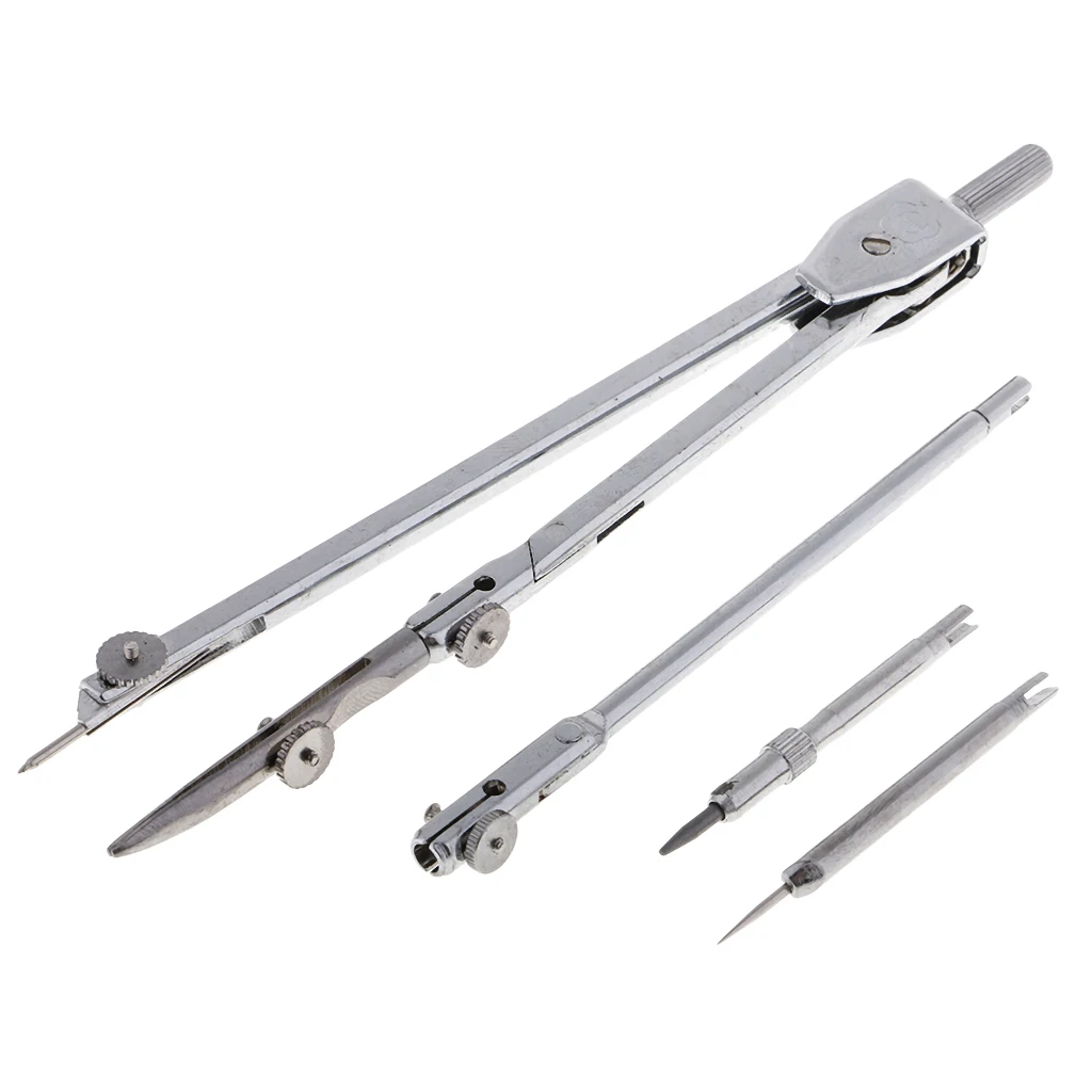 4Pcs/Set Stainless Steel Drawing Compass Math Geometry Tools for Circles School Supplies for Student Stationery