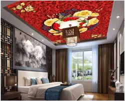 WDBH пользовательские фото 3d потолочные фрески обои розы брак зал home decor 3d настенные фрески обои для гостиной