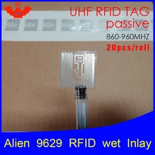 UHF RFID бирка наклейка Alien 9629 влажная инкрустация 915m868 860-960 mhz Higgs3 EPC 6C 20 шт самоклеющийся клей пассивный RFID этикетка
