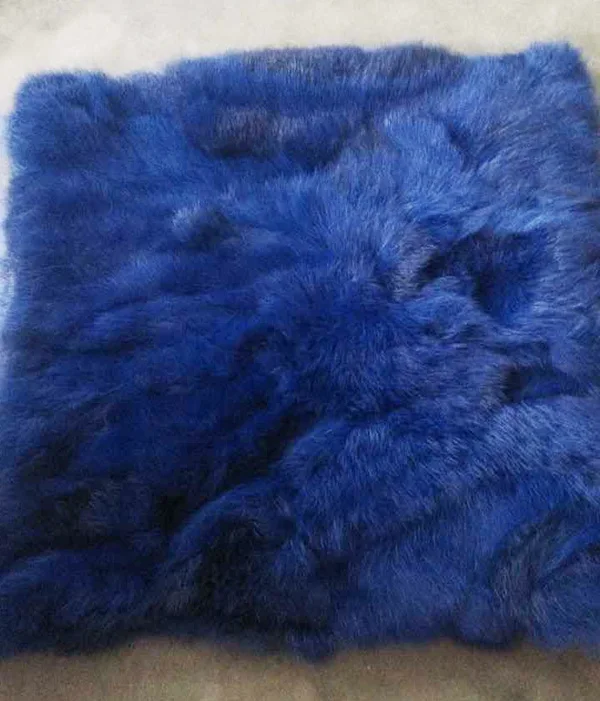 CX-D-17, натуральный цвет, модная Лоскутная Подушка, наволочка из натурального кроличьего меха, диванная подушка almofada - Цвет: blue