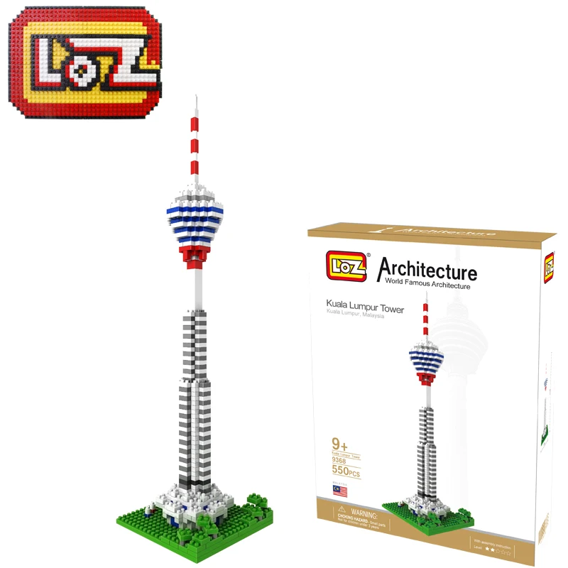 DIY Kuala Lumpur Tower Model Building Blocks World Famous Building Blocks Toys 3d Model PVC