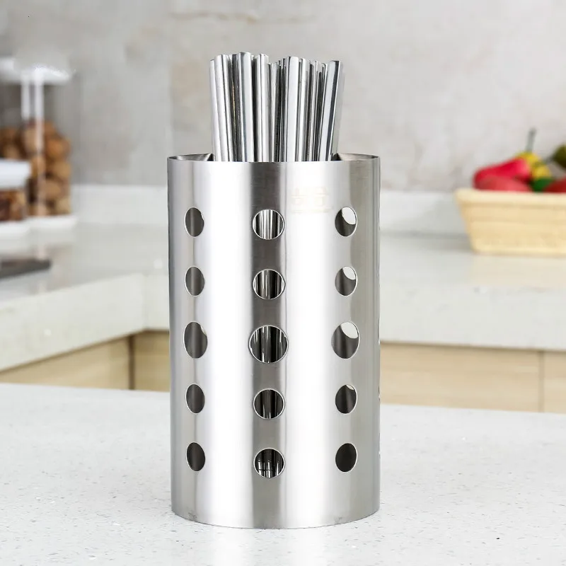 

304 stainless steel chopsticks tube household chopsticks cage chopsticks box chopsticks rack storage box rack drain Lu 4196