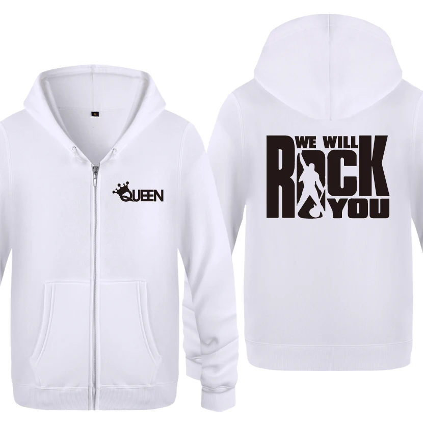 We Will Rock You queen толстовки рок-группы мужские мужские флисовые кардиганы на молнии толстовки с капюшоном - Цвет: BAY HET