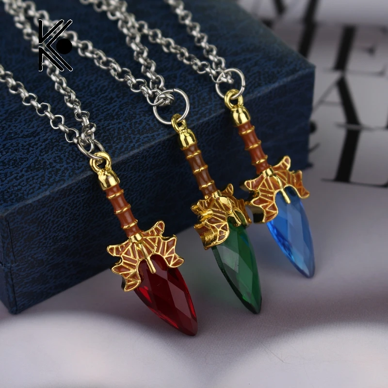 

Fashion Hot Game Dota 2 High Quality Link Chain Necklace Aghanim's Scepter crystal Necklace Pendant For Women Men Fans Gifts